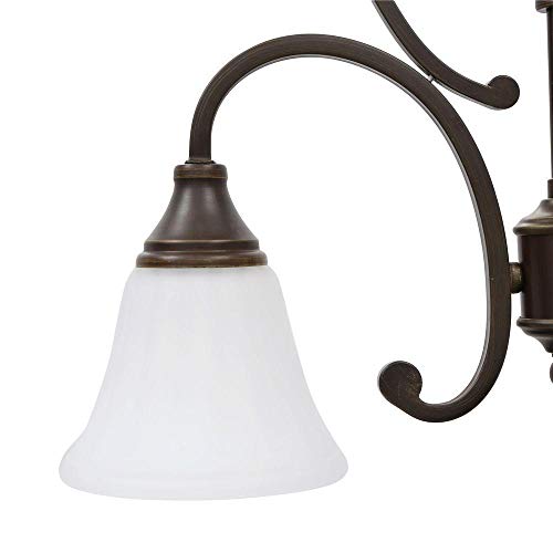 Hampton Bay Somerset 3-Light Bronze Chandelier With Bell Shaped Frosted Glass Shades #TOP3