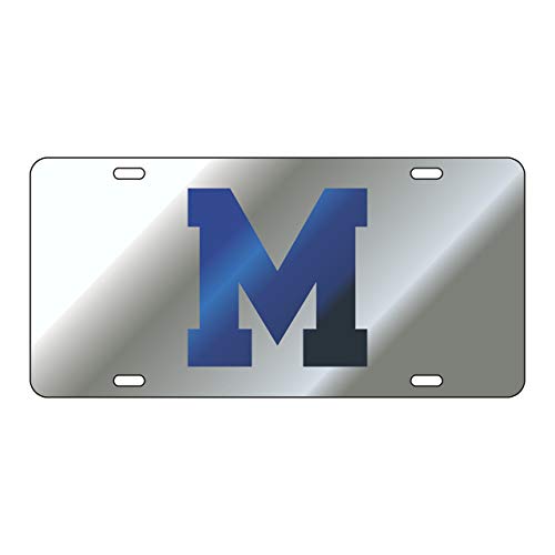 Craftique The University of Memphis Blue on Silver Laser Cut Inlaid Mirror Tag