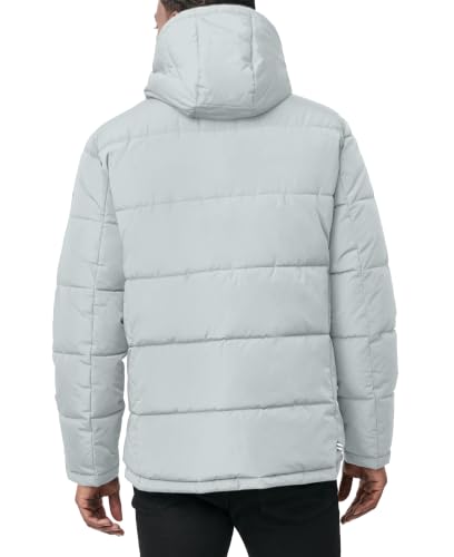 Image of Nautica Men's Midweight Quilted Faux Memory Puffer Jacket -Adjustable Hood Insulated Winter Coat