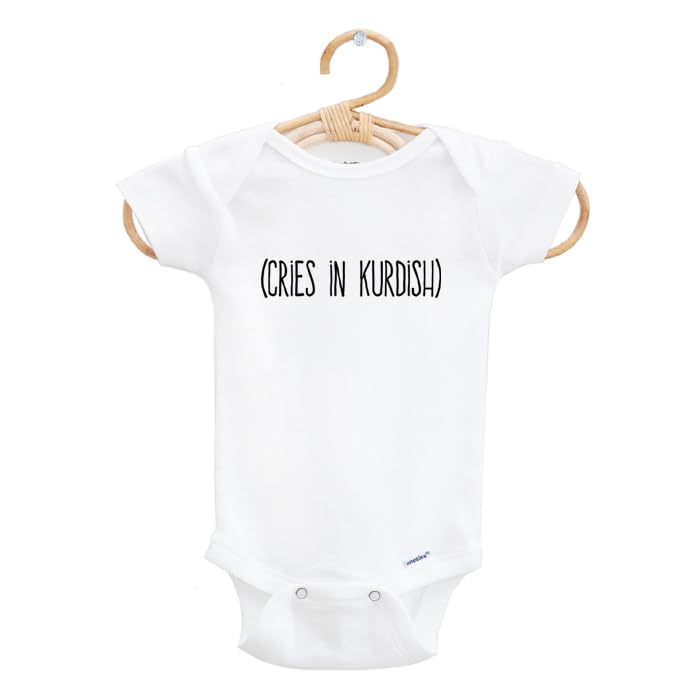Cries In Kurdish Baby Outfit, Funny Pregnancy Announcement, Kurdish Themed Baby Gift, Size 0-3 Months