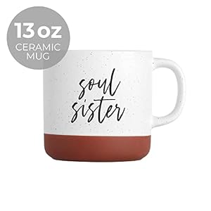 Canopy Street Soul Sister Mug 13 Ounce Speckled Ceramic Coffee Mug For HerThoughtful Friendship Tea CupFarmhouse Style Mug Best Friend Present