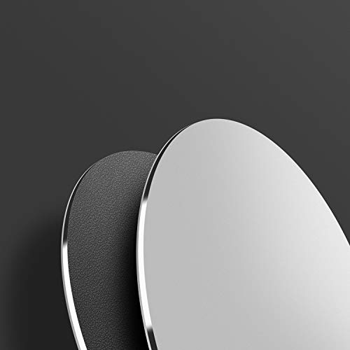Dskkws Metal Aluminum Mouse Pad, Office Thin Hard Mouse Mat Leather Surface Double Side Precision Silver And Black Mouse Pads For Fast And Accurate Control(Round) #TOP1