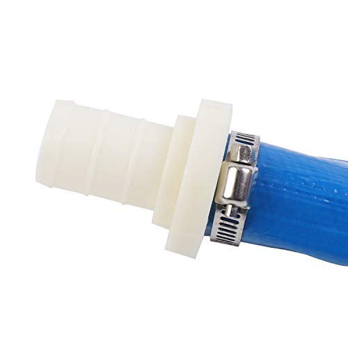 KATSU Layflat Discharge Hose Pipe 20m x 25mm 1-Inch Diameter with 2 Clips and Quick Coupler Connector, Fits Submersible & Other Water Pumps for Draining Pond, Garden Irrigation, Hot Tub, Pool