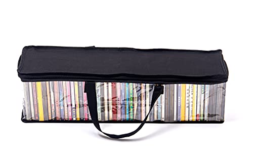 Imperius 2 Pack Clear PVC CD Storage Bags, Portable, Easy Access, Each Holds 48 CDs, Minimal Style, Indoor Use