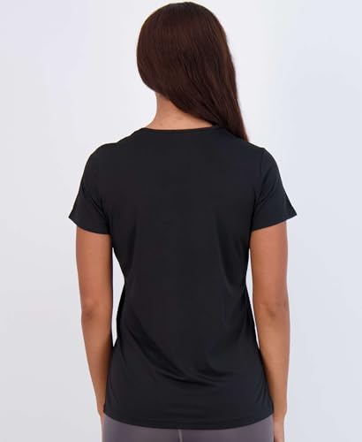 Image of Real Essentials 5 Pack: Women's Dry Fit Tech Stretch Short-Sleeve Crew Neck Athletic T-Shirt Available in Plus Size Set Medium