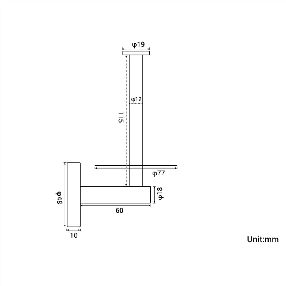 Estantes de baño Nuevo Soporte de Papel de Cocina con Ruedas de Inodoro Redondo montado en la Pared de Acero Inoxidable Cepillado en Negro Mate o Cepillado (Color : Brushed Stainless)