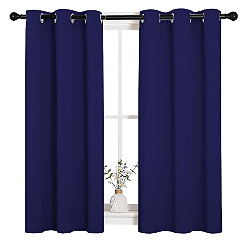 Image of NICETOWN Blackout Draperies Curtains, All Season Thermal Insulated Solid Grommet Top Blackout Curtains /Drapes for Kid's Room (Royal Blue, 1 Pair, 34 x 45 inches)