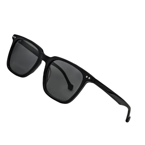 FreeFineTech Polarized Sunglasses UV400 Protection Acetate Frame Metal Vintage Retro Square Sunglasses for Men and Women