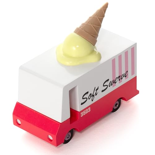 Candylab Toys CANDYCAR® Wooden Food Truck Collection - Ice Cream Van, Premium Handcrafted Beech Wood Toy Car