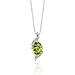 PEORA Peridot Pendant Necklace for Women 925 Sterling Silver, Natural Gemstone, 1.25 Carats Oval Shape 8x6mm, with 18 inch Chain, Real Green Peridot Jewelry, August Birthstone Earrings