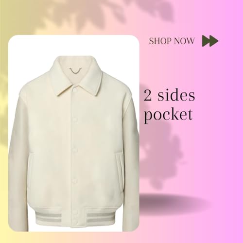 Unisex off-white varsity fleece jacket3