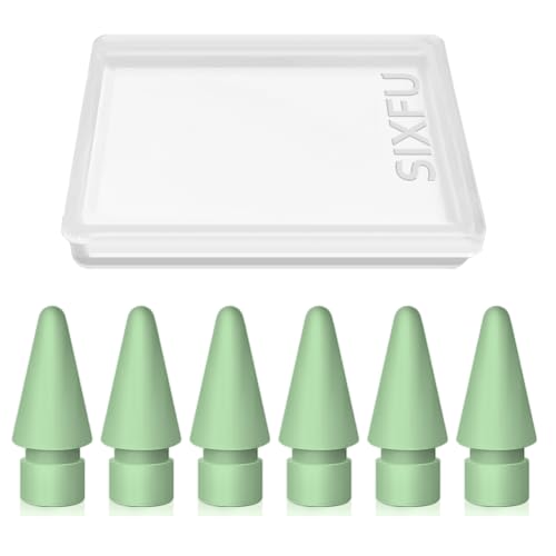 Image of 6 Pack Tips for Apple Pencil tip, Apple Pen Tip Compatible with iPad Pencil Tip with Cover Case for Apple Pencil Pro /USB-C / 1st Gen / 2nd Generation iPencil(Green)