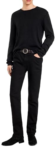 John Varvatos Men's Long Sleeve Crew Neck in Acid Wash4