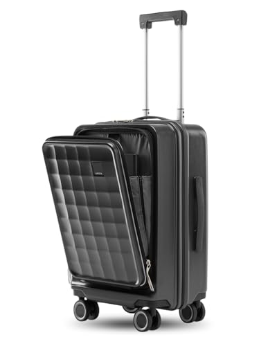 Image of SNITCH Rubik Laptop Cabin Size Grey Polycarbonate Hard Travel Suitcase - Trolley Bag Small & Luggage with 8 Wheels, Premium Lock, Laptop Compartment & Free Shoe Bag