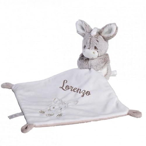 Doudou âne personnalisé avec le prénom de bébé