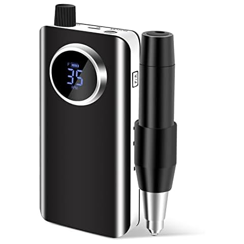 Professional Electric Nail Drill 35000rpm Portable Rechargeable Electric Nail File Machine Manicure Pedicure Tools for Acrylic Nail Dip Powder Removal Cover