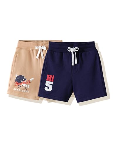 Image of Amazon Brand - Symbol Boys Cotton Rich Stretchable Knit Terry Shorts | Age 2-14 Years