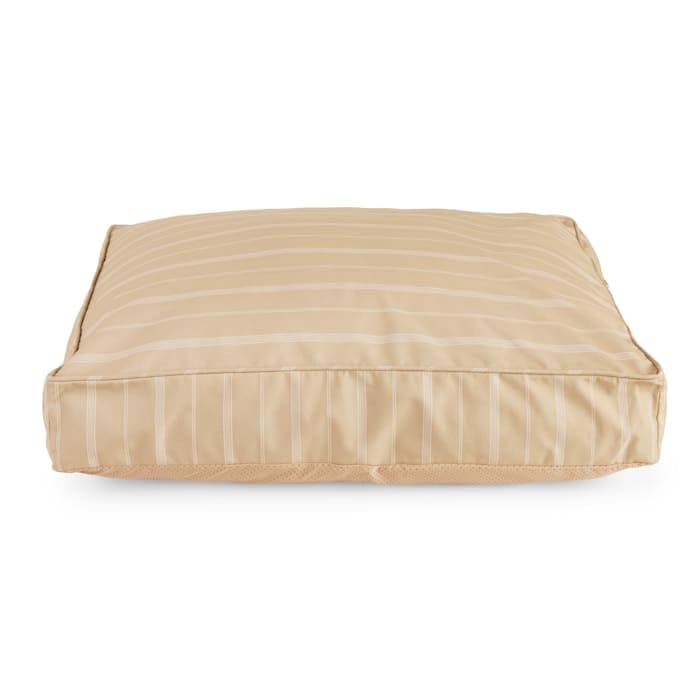 Tan and White Stripe Removable Bed Cover for Dogs, 32" L X 24" W X 5" H
