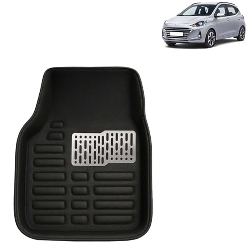 Kingsway Accessories Premium 4D Car Floor Mats Only Compatible with Hyundai Grand I10 Nios Year 2019 to 2022 All Model, Set of 3 Pcs, 100% Waterproof Tray Shape PVC 4D Car Foot Mats, Black
