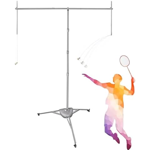 Vertical Badminton Training Device, Height Adjustable Badminton Single Player Rebound Trainer, Portable Sports Self Study Practice Machine Badminton, Suitable for Outdoor Indoor Children and Adults Cover