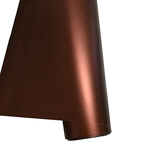 Fusion Graphix Self Adhesive Air Release Vinyl Wrap Sticker Decal Roll Film for Car, Bike, Laptops, Mobile Phones, Brown Matte Chrome, 12x24 Inch