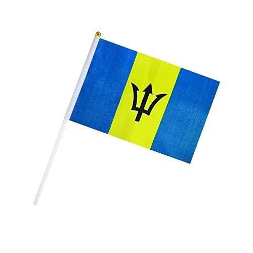 Pacote Com 5 Mini Bandeiras De Barbados - Perfectas Para Festas E Eventos