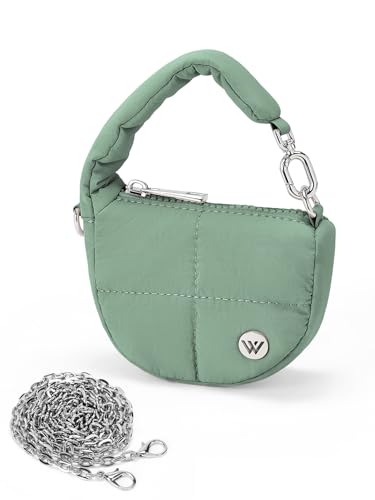 Mini pochette à pièces matelassée WESTBRONCO verte en nylon avec dragonne