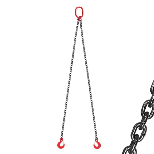 2本吊チェーン スリングりスリングチェーン チェーンフック 1.5M吊りチェーン 耐荷重4T 径8MM スリング スリングフックタイプ吊りベルト 吊りクランプ 吊り具チェーン フック付き チェーンフック吊り