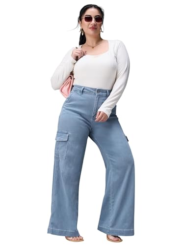 Image of Miss Chase A+ Women's Wide-Leg High Rise Regular Stretchable Denim Jeans