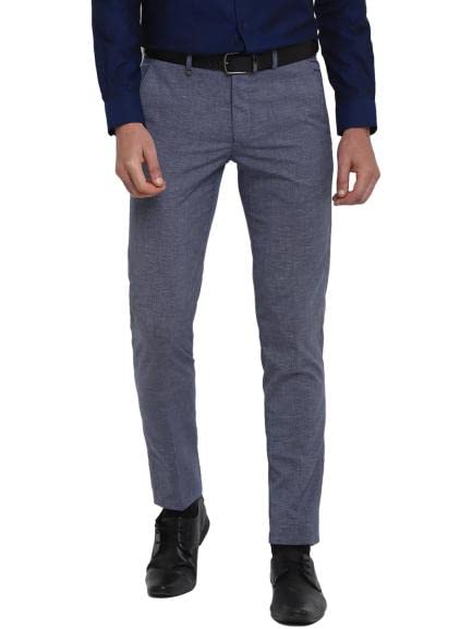 turtle Men Blue Self Design Ultra Slim Fit Trousers-picture-37