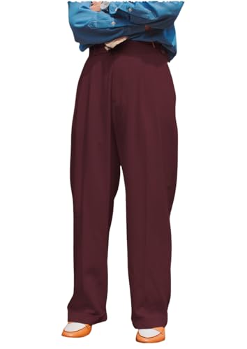 Men's Casual Lux Cotton Twill Pants Wide Leg Summer Pants for Men Lightweight Casual Vintage