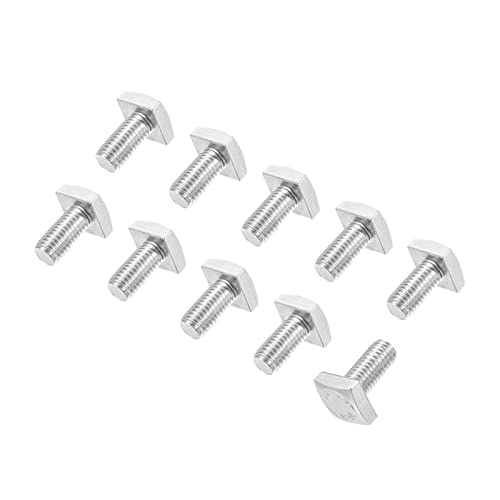 Image of uxcell Square Head Bolt, 10pcs M6x12mm Fully Thread 304 Stainless Steel Grade C Square Machine Screws