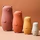 4 Stück Silikon Matroschka Bärenfiguren Matrjoschka Russische Silikon Tier Nesting Doll Klassisch Stapel Puppe frühe Bildung Kinderspielzeug Für Partys Festivals Wohnzimmer Schlafzimmerdekorationen