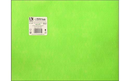 Kunin Rainbow Classic Felt 9"X12"-Neon Green 24 per Pack