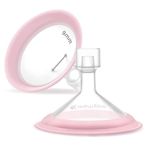 Image of 9mm Maymom MyFit Shields, Pano Series; Compatible with Medela Breast Pump- PersonalFit, Freestyle, Harmony, Maxi, Freestyle Flex Connector; Connect to Maymom Widemouth /Narrow Connector, 2pcs
