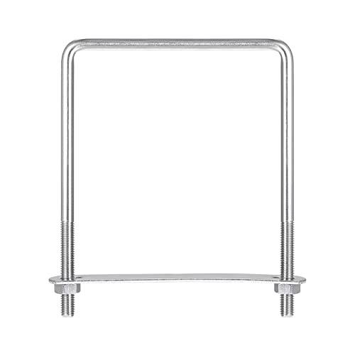 Image of uxcell Square U-Bolts, 112mm(4.41 inch) Inner Width 150mm Length M8 304 Stainless Steel U Clamp Bolt with Nuts and Plates, for Boat Trailer