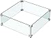 MESIDA 45 x 45 x 15 cm Feuerstelle, Glas-Windschutz, gehärtetes Glas, Feuerstelle, Tischschild, dick und stabil, mit Harter Aluminium-Eckhalterung und Gummifüßen