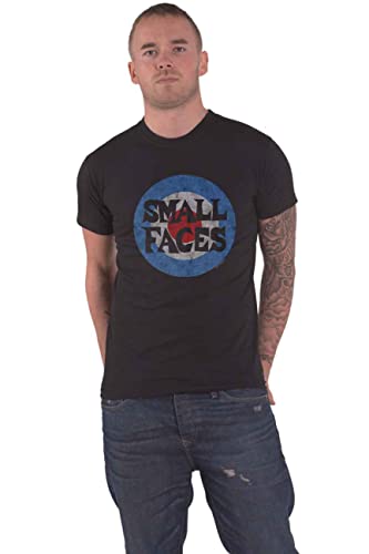 Photo de Small Faces T Shirt Mod Target Band Logo Nouveau Officiel Homme Noir Size M