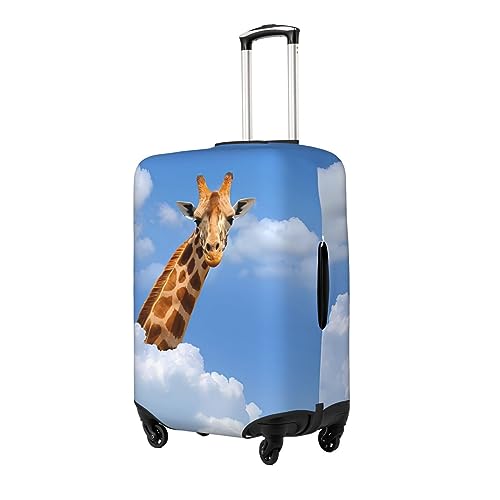 Spandex Travel Luggage Cover,Double-Sided Printed Abstract Funny Giraffe Above Clouds Elastic Washable Stretch Suitcase Protector Anti-Scratch Suitcase Cover Fits 18-32 Inch Luggage For Kid And Adult,M (For 22-24 Inch Luggage)2