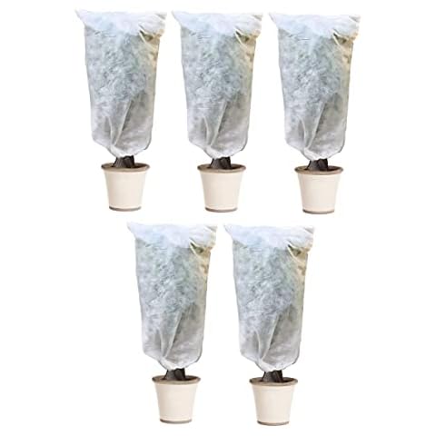 Truoli Pack of 5 Large Frost Protection Winter Fleece Jackets Cover Protect Plant Shrub 125cm x 80cm Cover
