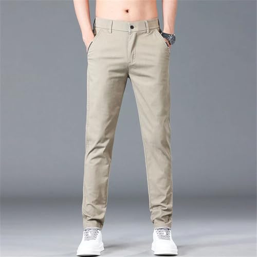 Men’s Spring Summer Casual Pants Korean Fashion Thin Soft Elastic Slim Business Trousers4