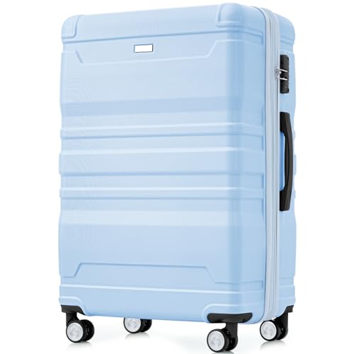 GOWE Luggage Sets New Model Expandable ABS Hardshell 3pcs Clearance Luggage Hardside Lightweight Suitcase Sets Spinner Wheels Suitcase with TSA Lock 20''24''28''(Baby Blue)2
