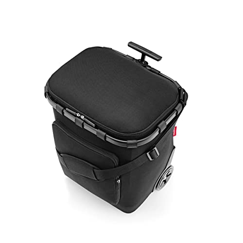 reisenthel carrycruiser Plus in Black – Tragbarer Einkaufstrolley mit Kühlfach, Schultergurt und herausnehmbarer Netz-Innentasche – Aus recyceltem Material – Bild 3