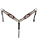 Showman Red, White & Brown Corded Single Ear Headstall & Breast Collar Set