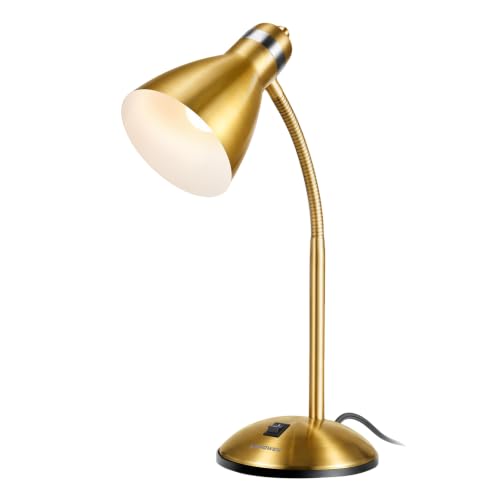 LEPOWER Metal Desk Lamp, Adjustable GooseNeck Reading Light for Bedroom