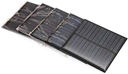 6V 100mA Mini Power Solar Cells for Solar Panels for DIY Projects Pack of (70x70x03mm, 5)