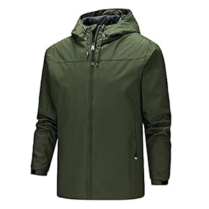 2023 New Year – Mannen Hooded Lange Mouw Rits Pocket Dunne Lichtgewicht Jas Outdoor Jas Casual Wandelen Waterdichte Windbreaker Grote en Lange Mens Lichtgewicht Jassen, Groen, 3XL