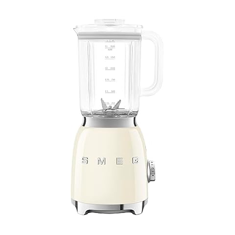 SMEG 50's Retro NEW Countertop Blender with 4 Presets and 4 Speed Settings with 6 Cup BPA Free Titan Renew JUG, BLF03CRUS, Cream Cover