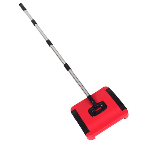 LOORGVEL Spazzatrice Manuale per Tappeti Regolabile in Altezza con Potente Aspirazione Pulitore Portatile Senza Elettricità per Casa e Ufficio Spazzola Aspirapolvere Spinta per Superfici