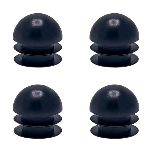 Image of Outwater Plastic 1 inch Dia. Round Tubing Dome End Caps, Finishing Plug for Round Tubing Chair Glide, Floor Protector, Fits Multi Gauge Tubing, USA Made, 4 Pack